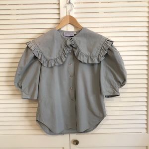 Vintage Doen Inspired Ruffle Blouse